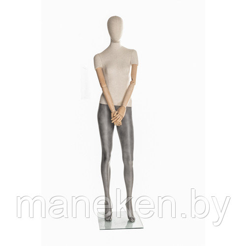 Манекен женский (с деревянными руками) / Linen F-02 - фото 1 - id-p108932963