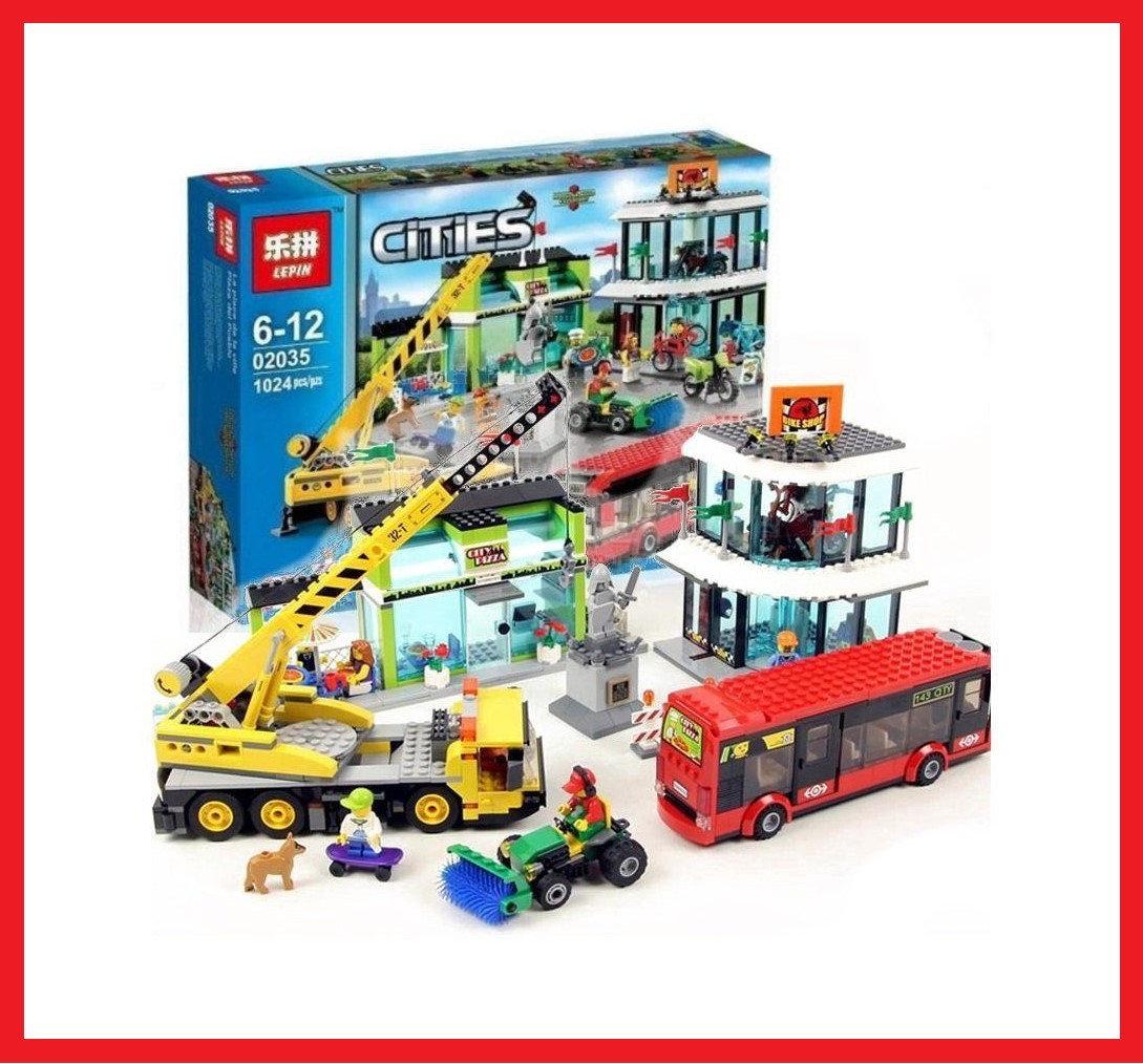 02035 Детский конструктор Lepin "Городская площадь" 1024 детали, аналог LEGO City (Лего Сити) 60026