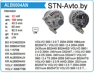 Генератор ALB9004AN Volvo