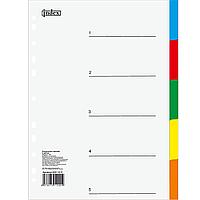 Разделитель пластиковый Index А4, 1-5, пластиковый, цветной