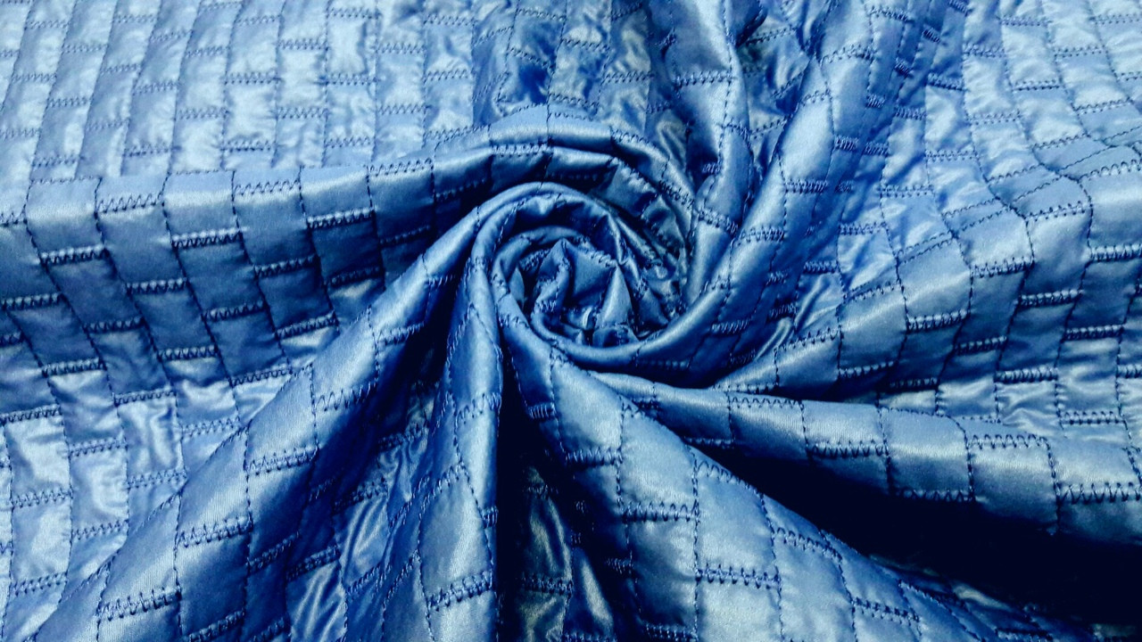 Ткань курточная стеганая синтепоном цвет синий - фото 1 - id-p109097641
