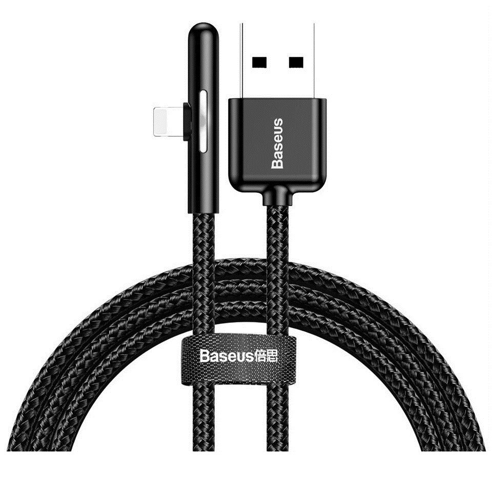 Кабель Baseus Iridescent Lamp Mobile Game Cable USB для iPhone 2.4A 1 м, цвет Черный (CAL7C-A01) - фото 1 - id-p109099604
