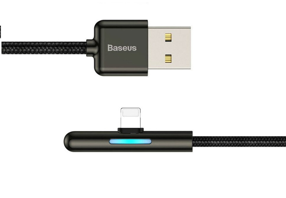 Кабель Baseus Iridescent Lamp Mobile Game Cable USB для iPhone 2.4A 1 м, цвет Черный (CAL7C-A01) - фото 2 - id-p109099604