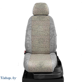 Автомобильные чехлы для сидений Geely Emgrand седан, универсал, джип. LEN-01 Шато-блеск/серый лён1