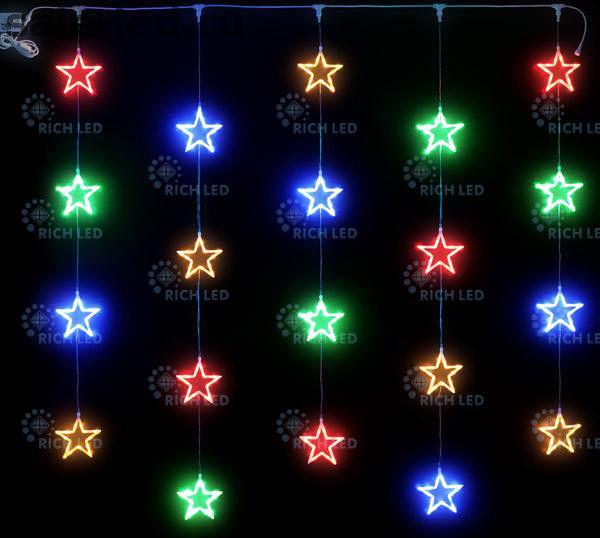 Светодиодный узорный занавес Rich LED Звезды - фото 1 - id-p109111831