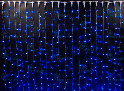 Светодиодный занавес Rich LED RL-CS2*1.5-T синий - фото 1 - id-p109111854