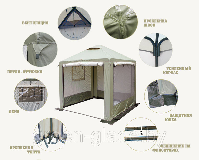 Садовый тент-шатер Пикник-Люкс 6,0*3,0 - фото 3 - id-p6083014