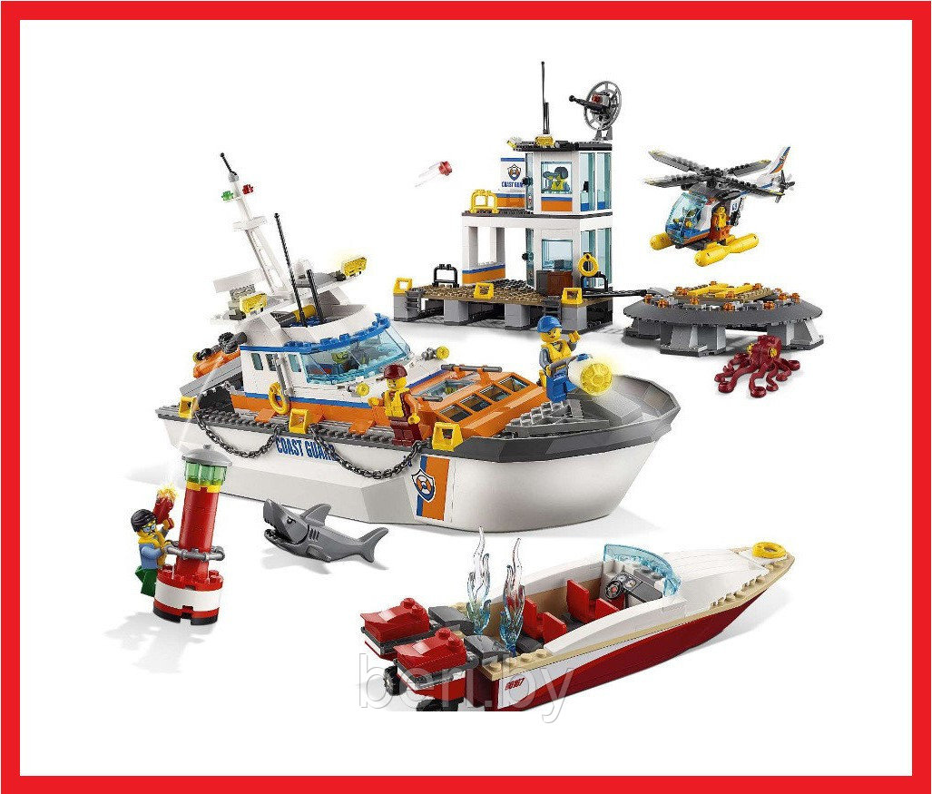39054 Конструктор LELE City "Штаб береговой охраны", 834 детали, аналог LEGO City 60167, фото 1