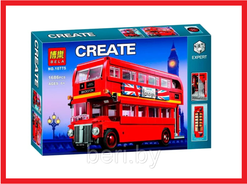 10775 Детский конструктор Bela "Лондонский автобус", 1686 деталей, Аналог LEGO Creator (Лего Креатор) 10258