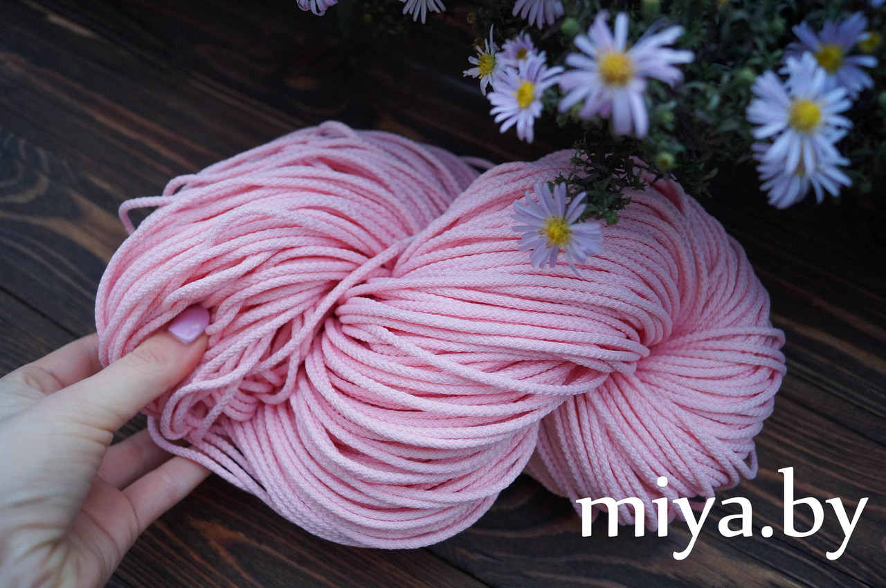 Полиэфирный шнур 3 мм с сердечником цвет: нежно-розовый