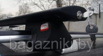 Багажник на крышу Amos ALFA c поперечинами Aero-Alfa Black с замком на рейлинги - фото 2 - id-p106690000