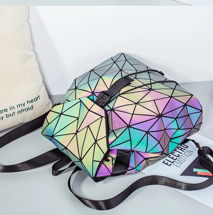 Светящийся неоновый рюкзак-сумка Хамелеон. Светоотражающий рюкзак (р.M) - фото 6 - id-p109165900