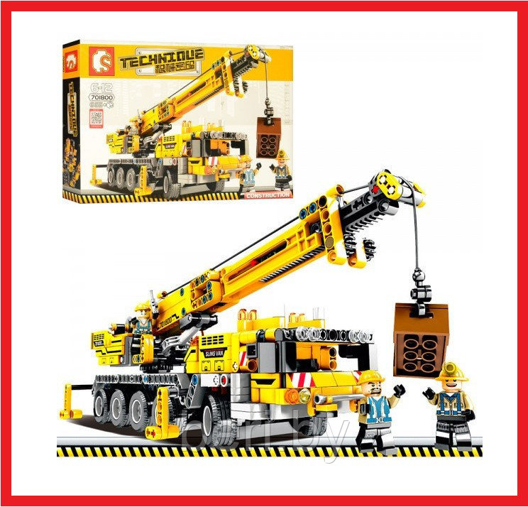 701800 Конструктор Sembo Technique "Передвижной подъемный кран", аналог Lego Technic 8053, 665 деталей