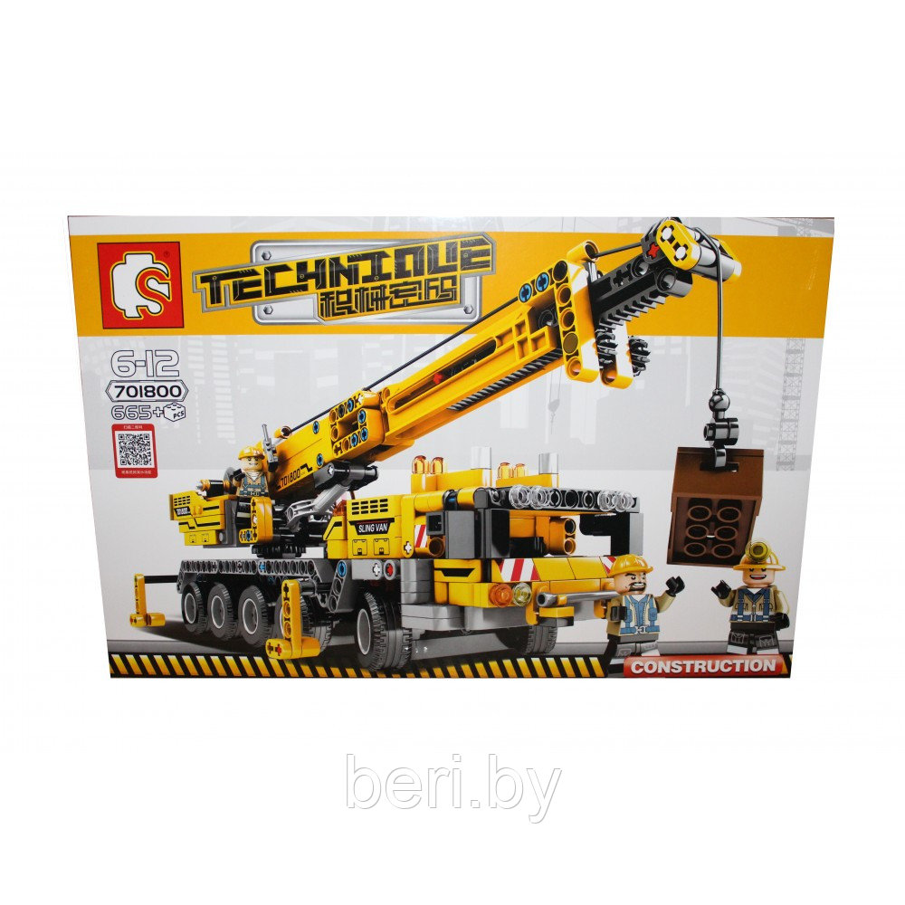 701800 Конструктор Sembo Technique "Передвижной подъемный кран", аналог Lego Technic 8053, 665 деталей - фото 4 - id-p109167141