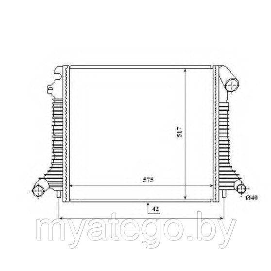 Радиатор системы охлаждения 575x510x42\ MB Atego 98-04