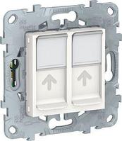 Розетка компьютерная Schneider Electric Unica New NU542018 (2xRJ45, cat.5e, UTP, белая)