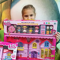 Детский домик для кукол, игровой кукольный набор LOL для девочек, игрушечный дом куклы ЛОЛ из 2 частей