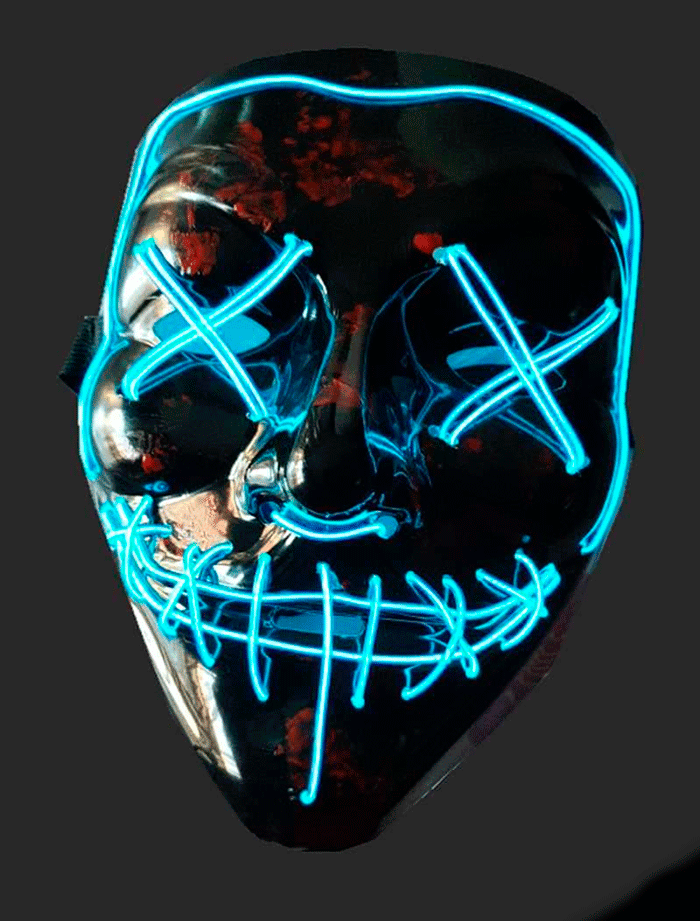Неоновая маска "Судная ночь" LED маска - фото 1 - id-p30639552