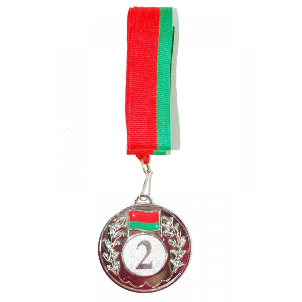 Медаль 6.5 см с ленточкой , арт. 5201-10-S ( 2 место)