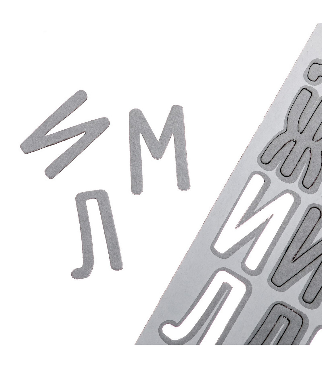3742401 Чипборд алфавит Арт Узор на клеевой основе, серый 14×27.5 см - фото 3 - id-p108483214