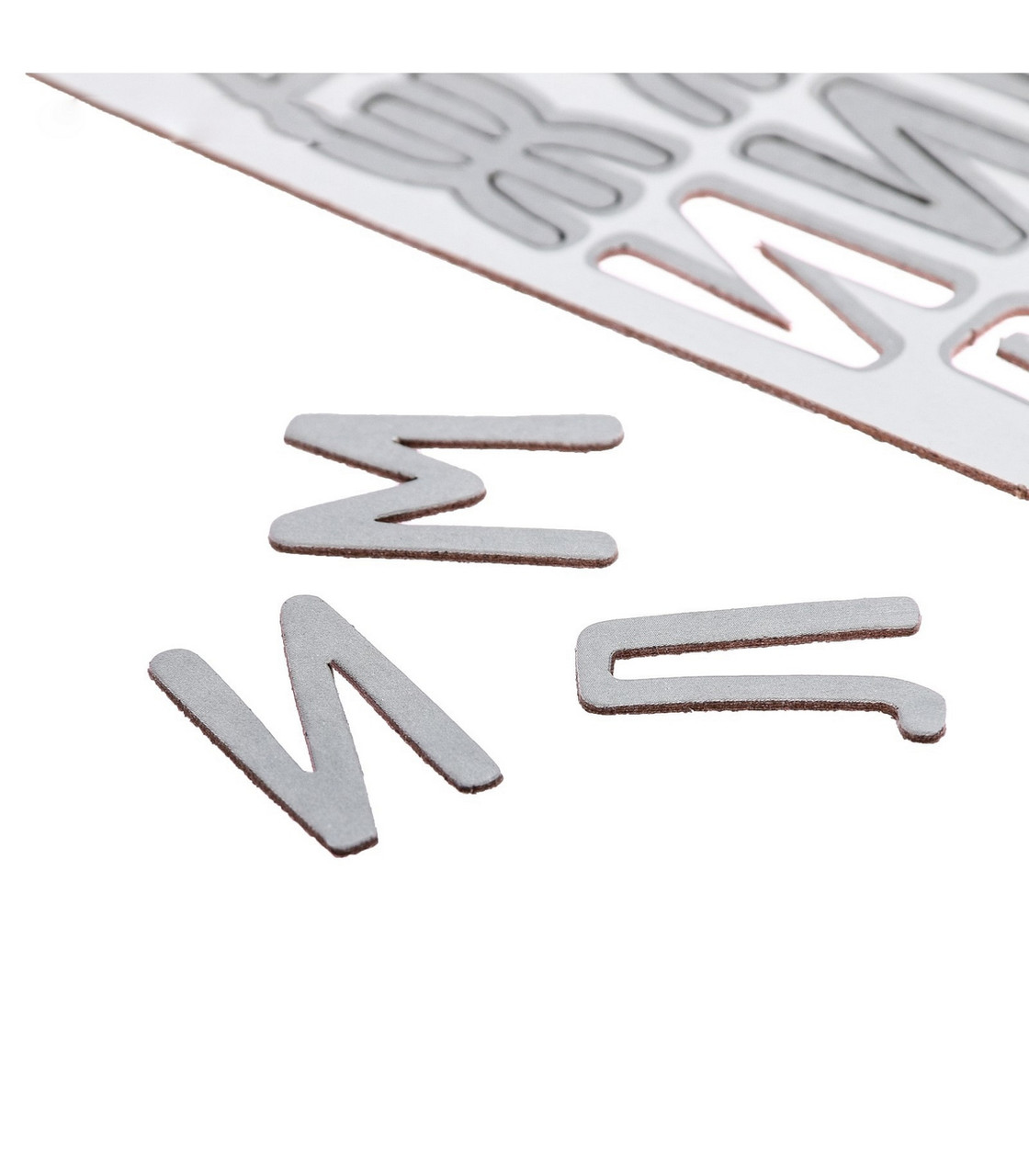 3742401 Чипборд алфавит Арт Узор на клеевой основе, серый 14×27.5 см - фото 4 - id-p108483214
