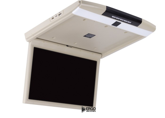 Автомобильный потолочный монитор 17.3" со встроенным медиаплеером ERGO ER17S (FullHD 1920x1080) бежевый - фото 1 - id-p109234406