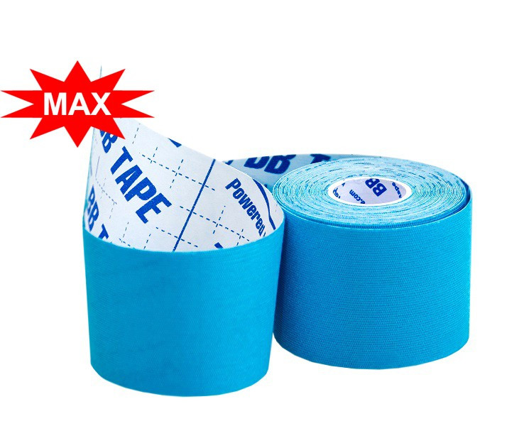 Кинезио тейп BBTape ICE MAX c усиленным клеем Голубой, 5 см × 1 м