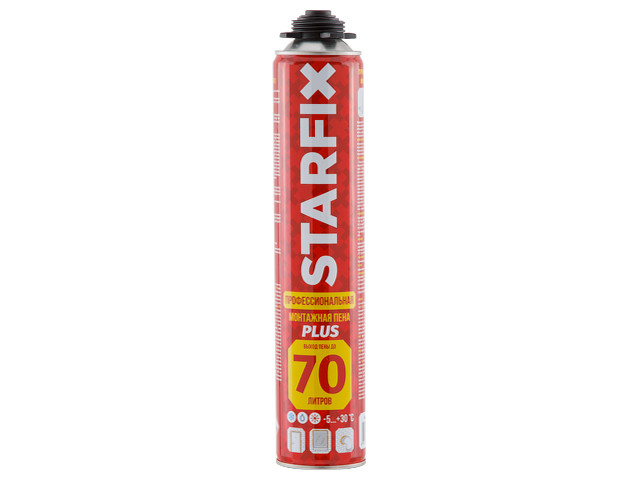 Пена монтажная профессиональная всесезонная STARFIX Foam Pro Plus 70 (890мл) (Выход пены до 70 литров) - фото 1 - id-p109259121
