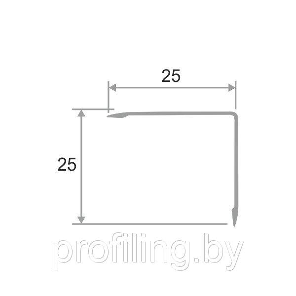 Уголок алюминиевый 25х25 золото 2,7м - фото 5 - id-p109264463