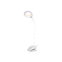 Настольная лампа TL-224W, белый (настольный светодиодный, на прищепке, с аккумулятором и ночником, USB-провод)