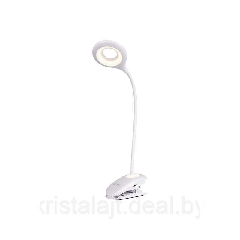 Настольная лампа TL-224W, белый (настольный светодиодный, на прищепке, с аккумулятором и ночником, USB-провод) - фото 1 - id-p109280038