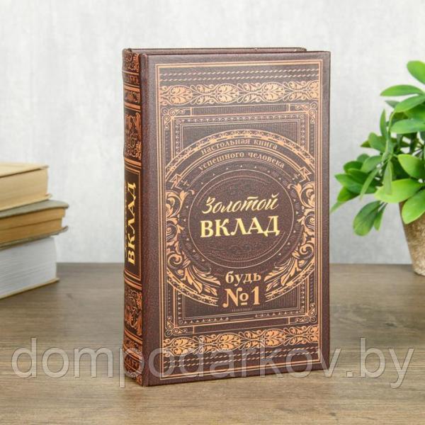 Сейф шкатулка книга "Золотой вклад" 21х13х5 см - фото 1 - id-p109286518