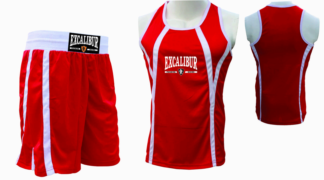 Шорты и халаты боксерские EXCALIBUR Форма боксерская AMATUER красная - фото 1 - id-p109300568