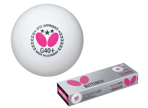 Мячи для настольного тенниса BUTTERFLY Мяч для настольного тенниса Butterfly G40+ (3 звезды) - фото 1 - id-p109300756