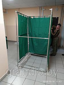 Кабинка голосования инвалидов для удобства 120х100х200 со шторками зеленые
