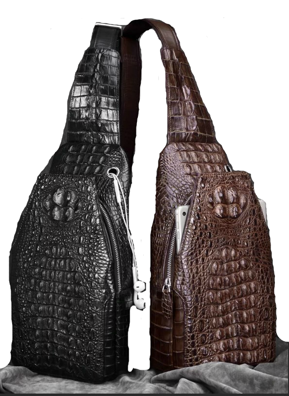 Мужская сумка Аллигатор .Кожаный слинго рюкзак Crocodile (Крокодил) - фото 6 - id-p109361095