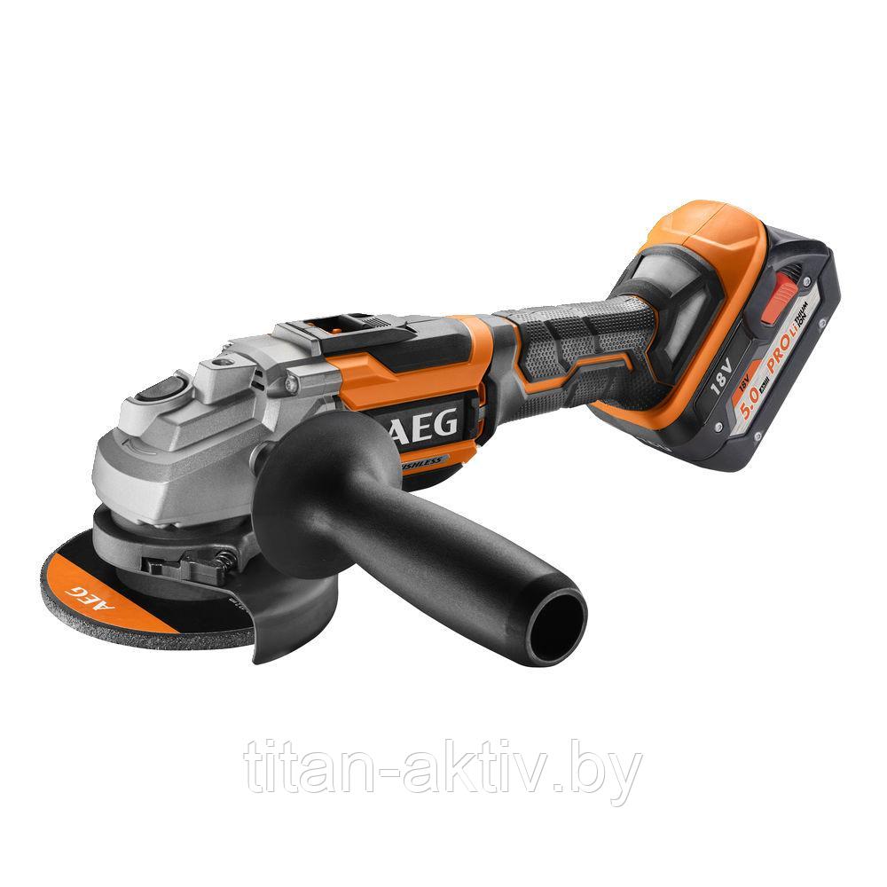 Углошлифмашина аккумуляторная AEG BEWS 18-125BL-502C - фото 1 - id-p109194952