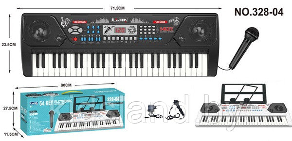Детский синтезатор пианино с микрофоном и USB, арт. 328-04