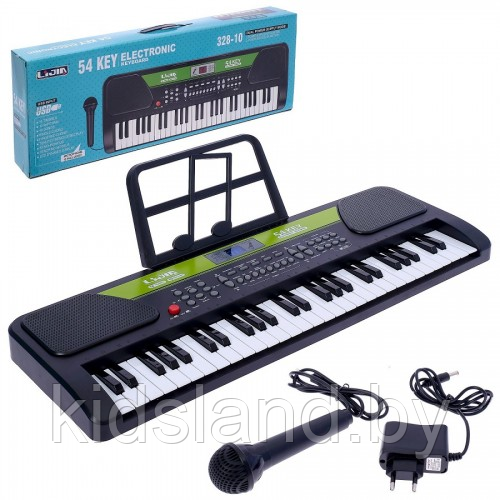 Детский синтезатор пианино с микрофоном и USB, арт. 328-10 - фото 1 - id-p109370646