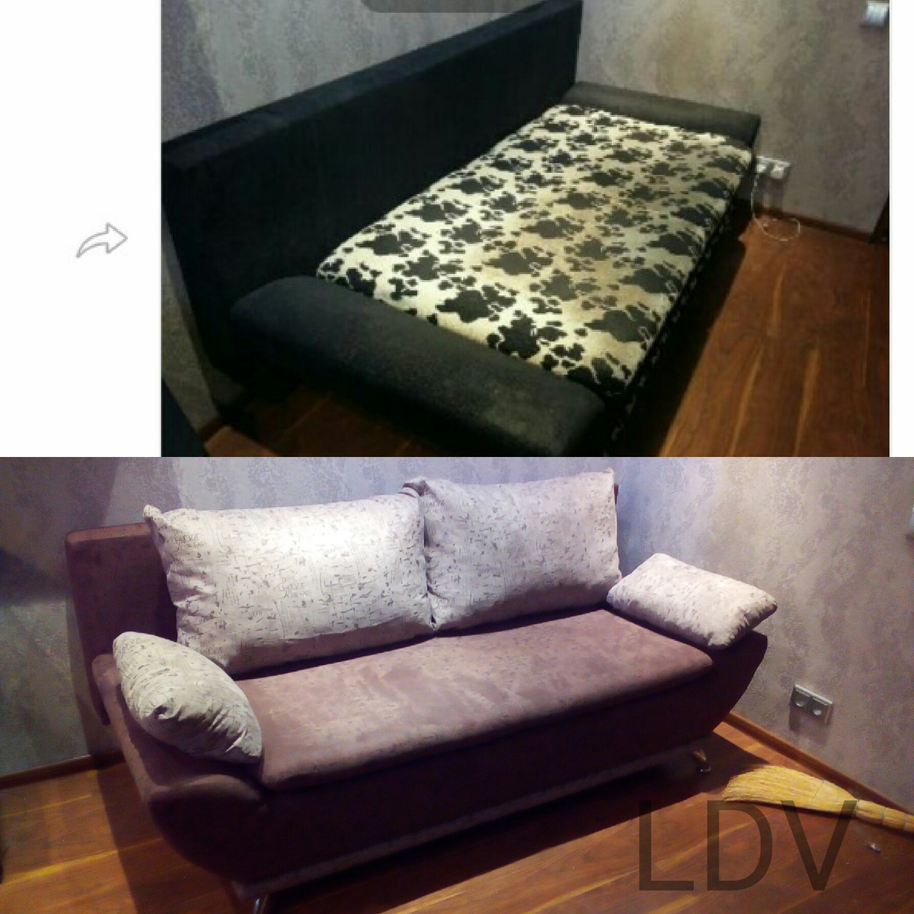 Замена ткани и поролона на диване