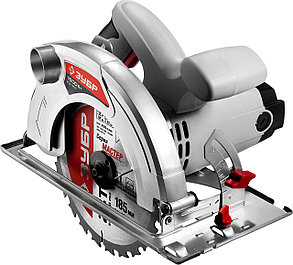 Пила циркулярная пропил 90°-64мм; 45°-43мм, 185x20мм, 4500об/мин, 1600Вт (ЗПД-1600) Зубр, фото 2
