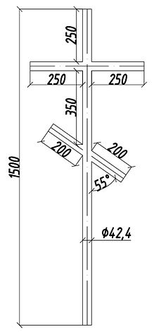 Крест пятиконечный из трубы ø42.4, фото 2