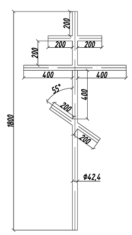 Крест семиконечный из трубы ø42.4, фото 2