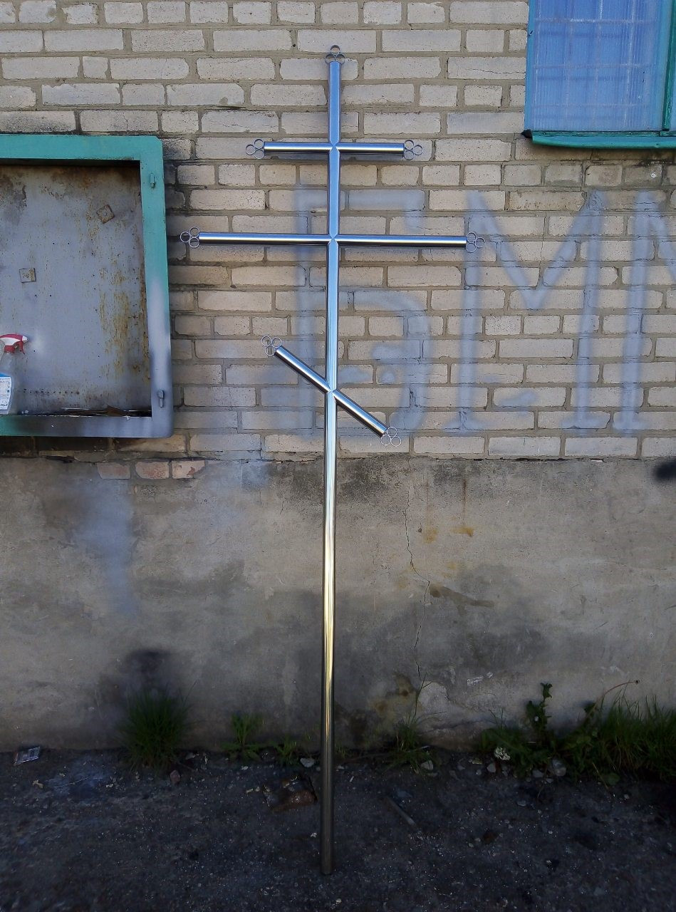 Крест семиконечный из трубы ø42.4 с кольцами - фото 2 - id-p109384796
