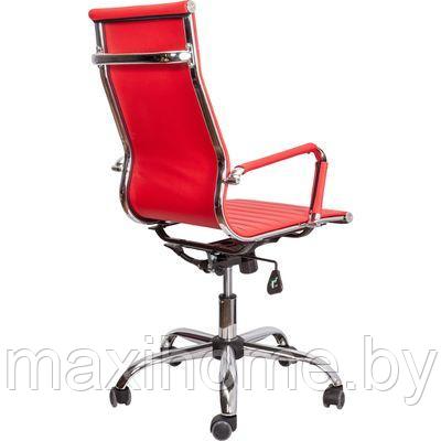 Кресло поворотное ELEGANCE NEW CHROME экокожа Красный - фото 3 - id-p109386485