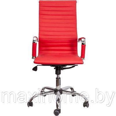 Кресло поворотное ELEGANCE NEW CHROME экокожа Красный - фото 4 - id-p109386485