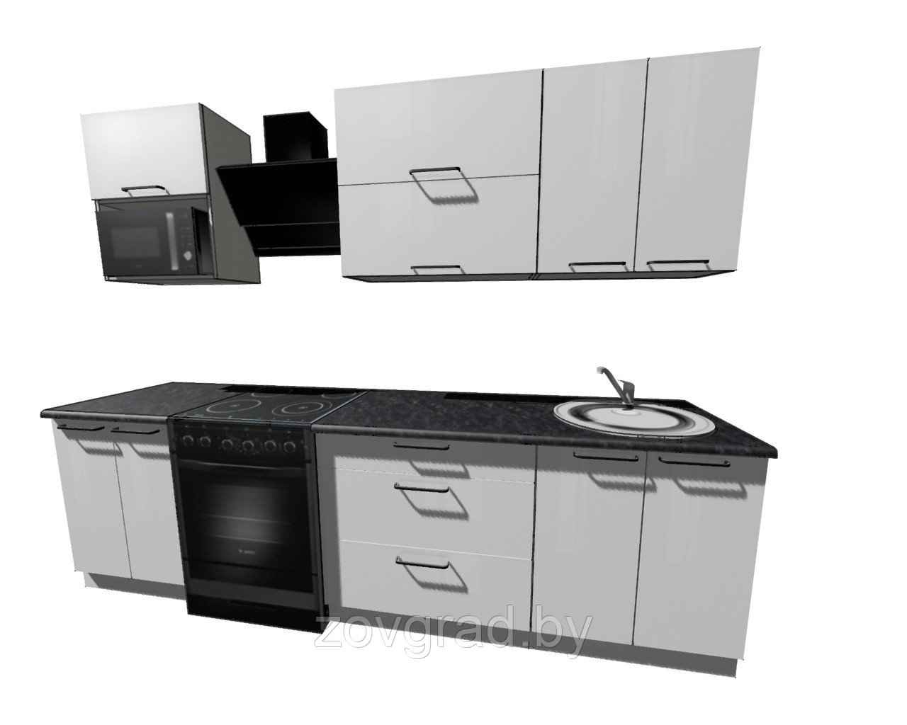 Модульная кухня с фасадами акрил - фото 3 - id-p109380509