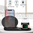 Беспроводное зарядное устройство FastCharge 3in1 Airрods iРhone Aррle Watch Чёрное, фото 5