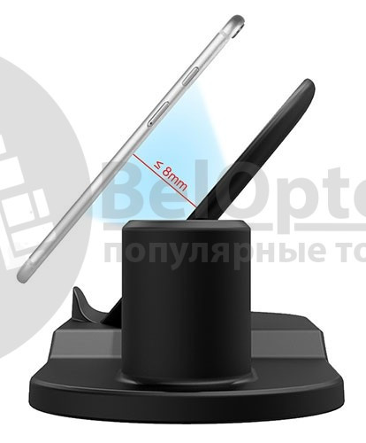 Беспроводное зарядное устройство FastCharge 3in1 Airрods iРhone Aррle Watch Чёрное - фото 10 - id-p109388797