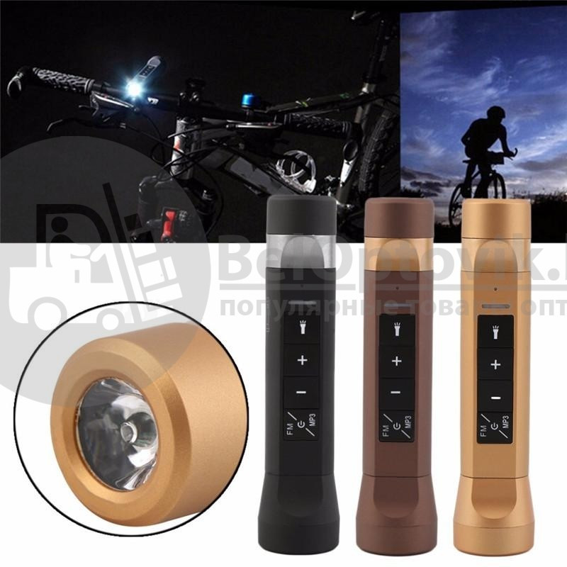 Колонка фонарик для велосипеда Multifunctional music torch (фонарик радио MР3 Bluetooth гарнитура) - фото 6 - id-p109388798